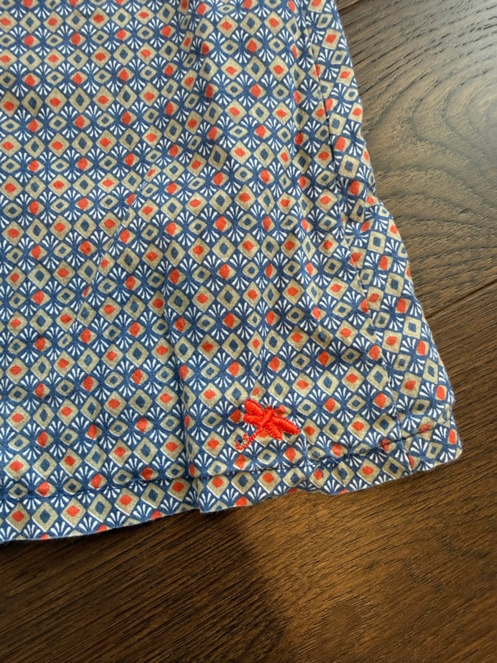 Bleu Comme Gris Girls Long Sleeve Dress with Orange Trim Size 8 - C36-023 - Picture 6 of 10